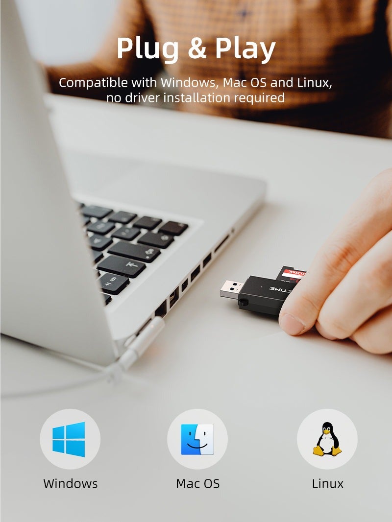 CABLETIME PORTABLE USB 3.0 A TO SD CARD READER - Image 4